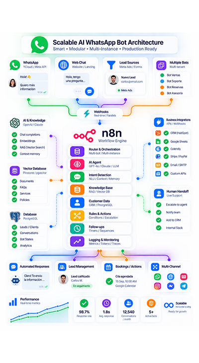 Scalable AI WhatsApp Bot Architecture